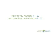 How do you multiply  4 ∙ -3 ,  and how does that relate  to  4 ∙  3 ?