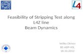 Feasibility of Stripping Test along L4Z line Beam Dynamics