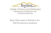 Basic Descriptive Statistics for  INCM doctoral students
