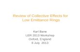 Review of Collective Effects for  Low  Emittance  Rings