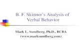 B. F. Skinner’s Analysis of  Verbal Behavior