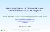 Major Highlights of EB Decisions on Developments of CDM Projects
