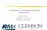 Profitability of Selected Marketing Alternatives