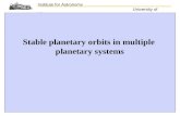 Stable planetary orbits in multiple  planetary systems
