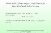 Production of Hydrogen and Electricity from Coal with CO 2  Capture