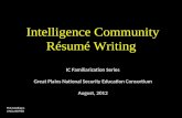 Intelligence Community Résumé Writing