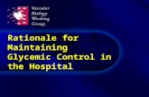 Rationale for Maintaining Glycemic Control in the Hospital