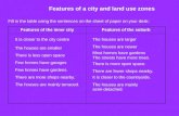 Features of a city and land use zones