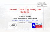 State Testing Program Update Sharon Nobis CHHS Assistant Principal Grapevine-Colleyville ISD