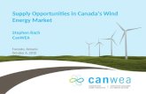 Supply Opportunities in Canada’s Wind Energy Market Stephen Rach  CanWEA