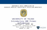 UNIVERSITY OF TOLEDO  Introductory GME Primer Information