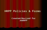HRPP Policies & Forms