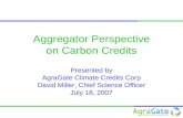 Aggregator Perspective on Carbon Credits