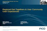 Regional Get- Togethers  & User  Community User Experiences