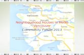 Neighbourhood  Houses in Metro Vancouver Community Forum 2013