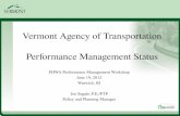 Vermont Agency of Transportation Performance Management Status