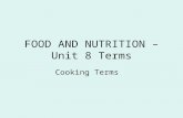 FOOD AND NUTRITION – Unit 8 Terms