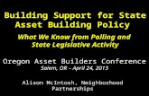 Building Support for State Asset Building Policy  What  We Know from Polling and
