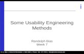 Some Usability Engineering Methods