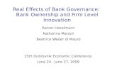 Real Effects of Bank Governance:  Bank Ownership and Firm Level Innovation