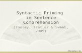 Syntactic Priming  in Sentence Comprehension
