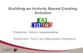Building an Activity Based Costing Solution