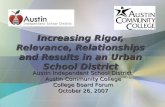 Increasing Rigor, Relevance, Relationships and Results in an Urban School District