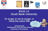 EIUG 14 South Bank University