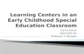 Learning Centers in an Early Childhood Special Education Classroom