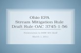 Ohio EPA Stream Mitigation Rule Draft Rule OAC 3745-1-56