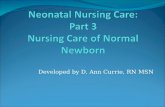 Neonatal Nursing Care: Part 3 Nursing Care of Normal Newborn