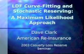 LDF Curve-Fitting and  Stochastic Reserving: A Maximum Likelihood Approach