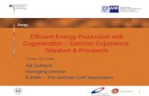 Efficient Energy Production with Cogeneration – German Experience, Situation & Prospects