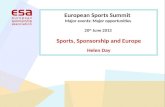 Sports, Sponsorship and Europe Helen Day