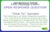 EOC Biology Exam OPEN RESPONSE QUESTION “How To” Sample