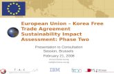 European Union – Korea Free Trade Agreement Sustainability Impact Assessment: Phase Two