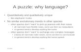 A puzzle: why language?