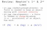 Review: Newton’s 1 st  & 2 nd  Laws