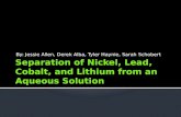 Separation of Nickel, Lead, Cobalt, and Lithium from an  A queous  S olution
