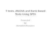T tests, ANOVA and Rank Based Tests Using SPSS