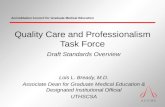 Quality Care and Professionalism Task Force Draft Standards Overview