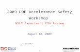 2009 DOE  Accelerator Safety Workshop  NSLS Experiment ESH Review August 18, 2009 A. Ackerman