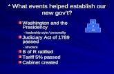 * What events helped establish our new gov’t?