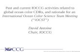 Past and current IOCCG activities related to global ocean color CDRs, and rationale for an