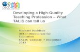 Developing a High-Quality Teaching Profession – What TALIS can tell us