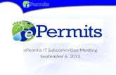ePermits  IT Subcommittee Meeting September 6, 2013