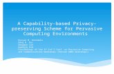 A  C apability-based  P rivacy-preserving Scheme for Pervasive Computing Environments