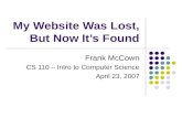 My Website Was Lost, But Now It’s Found