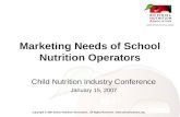 Marketing Needs of School Nutrition Operators
