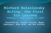 Richard  Boleslavsky Acting: the First Six Lessons (February 4, 1889 – January 17, 1937)